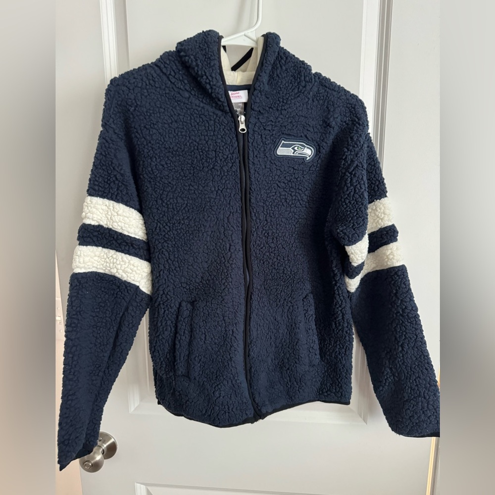 NFL Seattle Seahawks Sherpa Zip Up, junior size 3-5